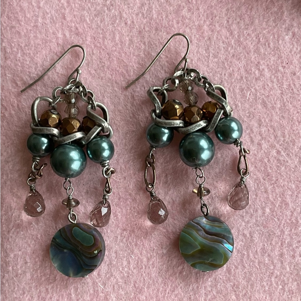Wa Studios Abalone Shell Dangle Earrings - image 2